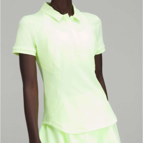 lululemon athletica Tops - NWT Lime Color Lululemon Quick-Drying Short Sleeve Polo Shirt Faded Zap | Size 4